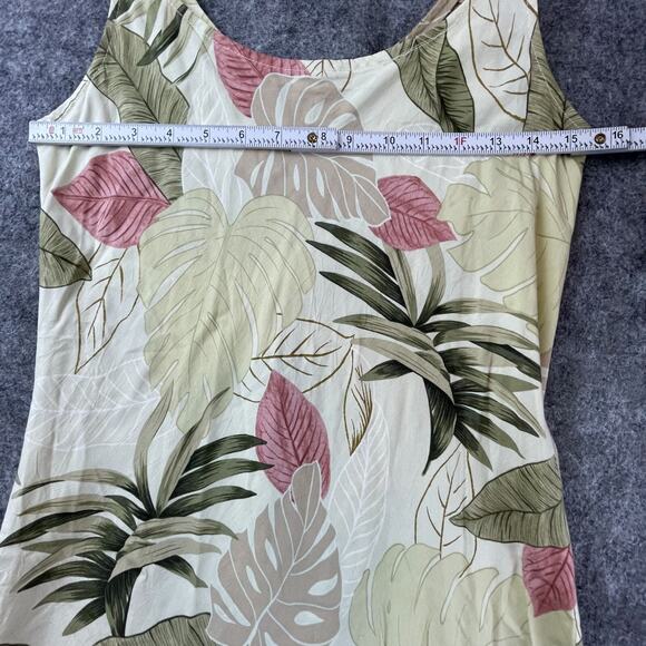 Hilo Hattie Dress Medium Hawaiian Floral Muted Lightweight Tropical Vacation - Picture 4 of 5